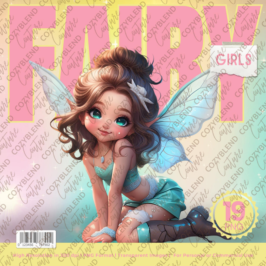 Fairy Girls Clipart: Magical Fairy PNG Illustrations (Digital Download ...